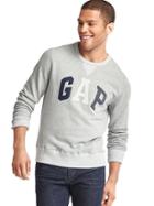 Gap Men Tri Applique Logo Crew Sweatshirt - Light Heather Gray