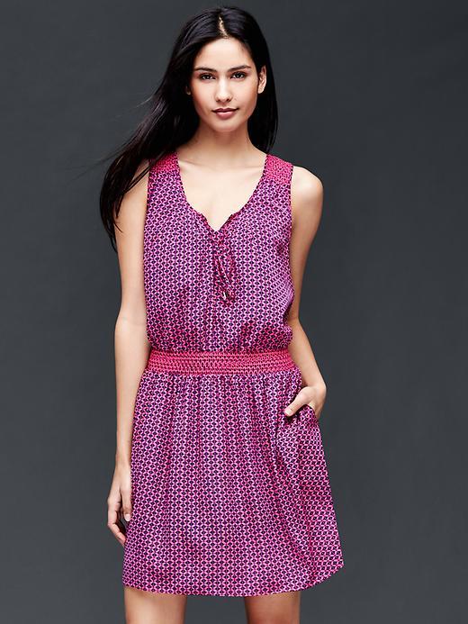 Gap Women Smock Dress - Pink Print