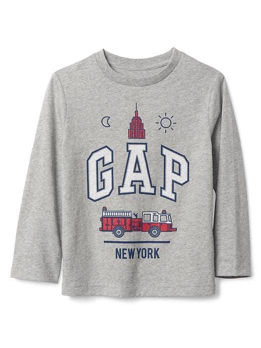 Gap City Logo Long Sleeve Tee - Light Heather Gray