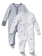 Gap Favorite Bear Footed One Piece 2 Pack - Blue Heather