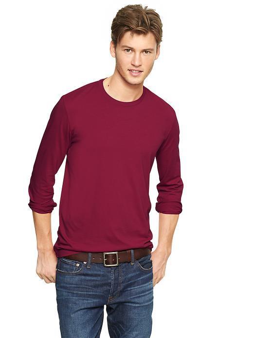 Gap The Essential Long Sleeve Crewneck T - Bell Burgundy