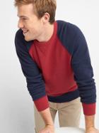 Gap Men French Terry Baseball Shirt - Red Heather