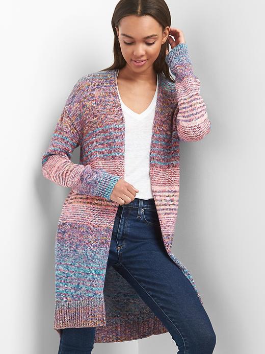 Gap Women Marled Stripe Open Front Cardigan - Multi