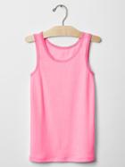 Gap Ribbed Lace Tank - Neon Impulsive Pink