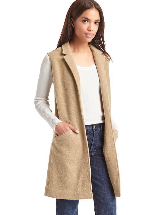 Gap Women Wool Blazer Vest - Cream Caramel