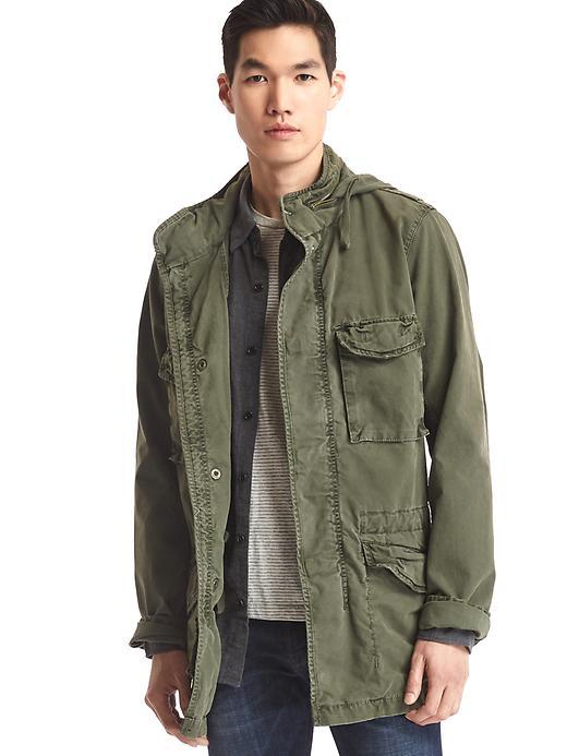 Gap Men Hooded Fatigue Jacket - New Army Green