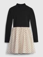Kids Ribbed-knit Mix-media Print Dress