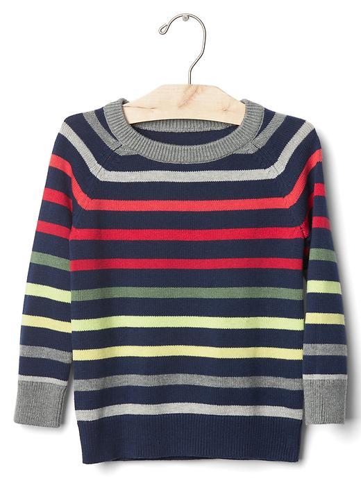 Gap Multi Stripe Crew Sweater - Elysian Blue 2