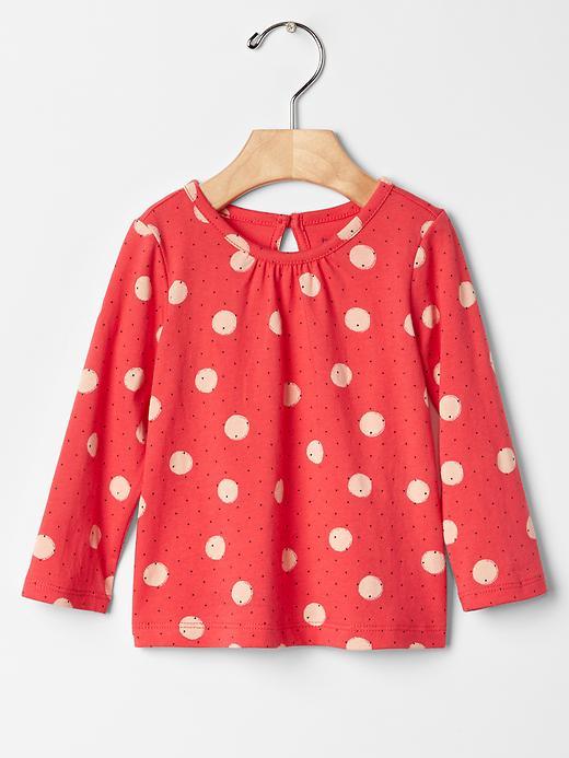 Gap Polka Dot Keyhole Tee - Rose Bush