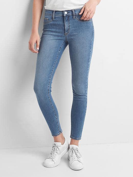 Gap Women Mid Rise Easy Ankle Jeggings - Medium Indigo