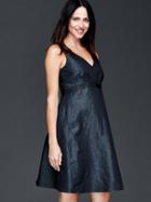 Gap Chambray Double V Neck Sleeveless Dress - Denim