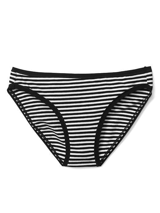 Gap Women Stretch Cotton Bikini - Basic Stripe Black
