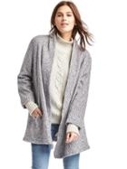 Gap Women Fleece Open Front Jacket - Heather Grey