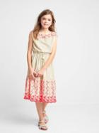 Gap Women Floral Eyelet Midi Dress - Ivory Frost