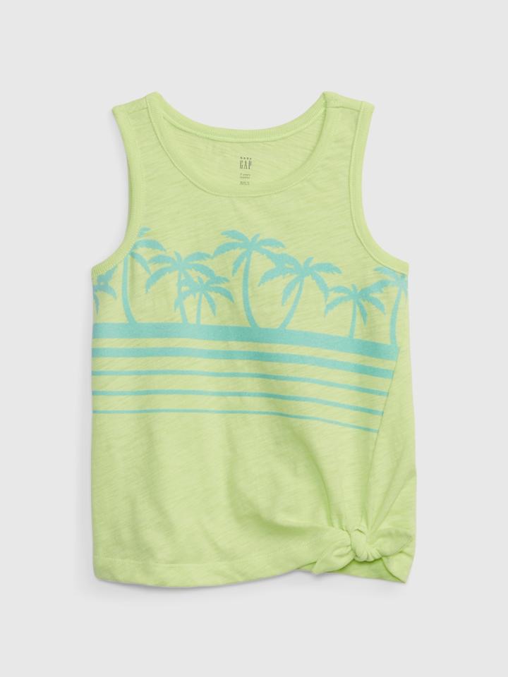 Toddler 100% Organic Cotton Tie-front Graphic Tank Top