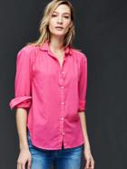 Gap Women Shirred Shirt - Palm Springs Pink