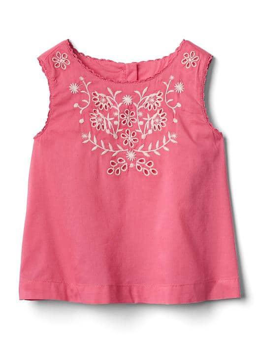Gap Eyelet Tank Top - White Pink