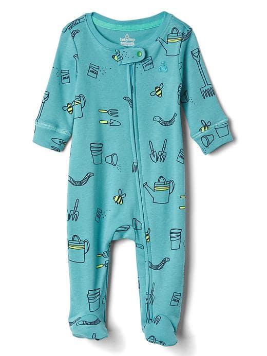 Gap Print Footed Zip One Piece - Turquoise