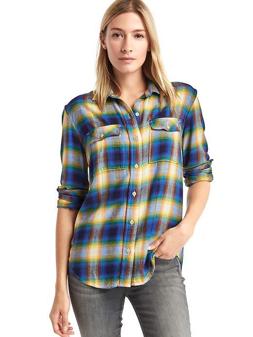 Gap Women X Pendleton Boyfriend Shirt - Blue Multi Plaid