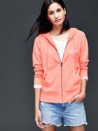 Gap Women Ocean Ave Logo Hoodie - Neon Peach