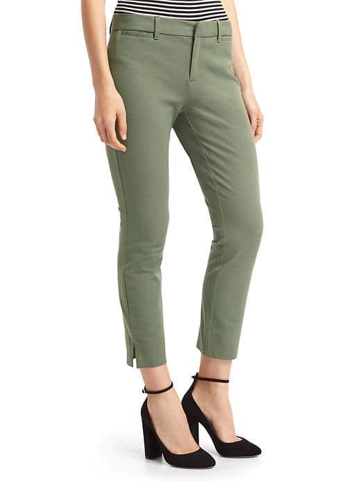 Gap Women Bi Stretch Skinny Ankle Crop Pants - Cool Olive