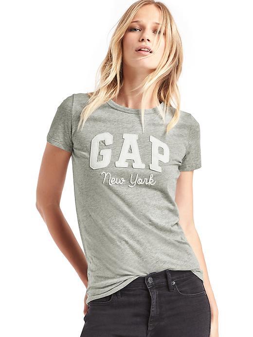 Gap Women Ny Logo Crew Tee - Heather Grey