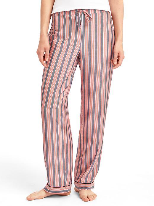 Gap Women Piping Sleep Pants - Rose Stripe Red