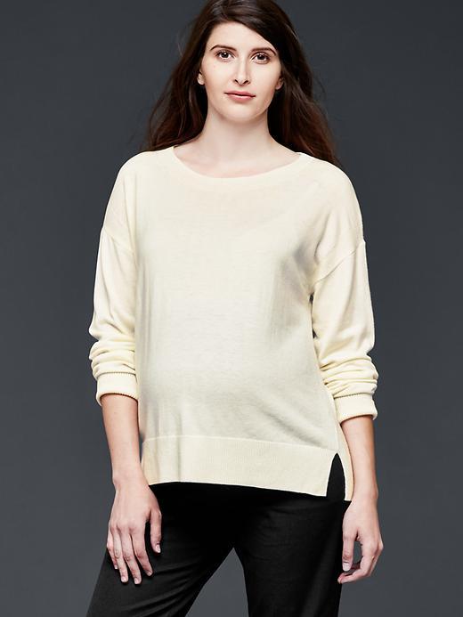 Gap Women Drop Shoulder Crew Sweater - Snow Cap