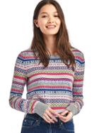 Gap Women Crazy Fair Isle Merino Wool Blend Sweater - Crazy Fairisle