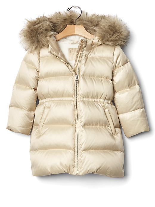 Gap Warmest Fur Lined Long Puffer - Champagne