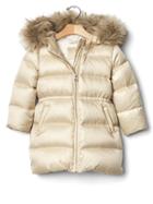 Gap Warmest Fur Lined Long Puffer - Champagne