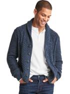 Gap Men Cable Knit Button Cardigan - Navy