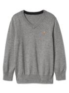 Gap V Neck Luxe Sweater - Grey Heather