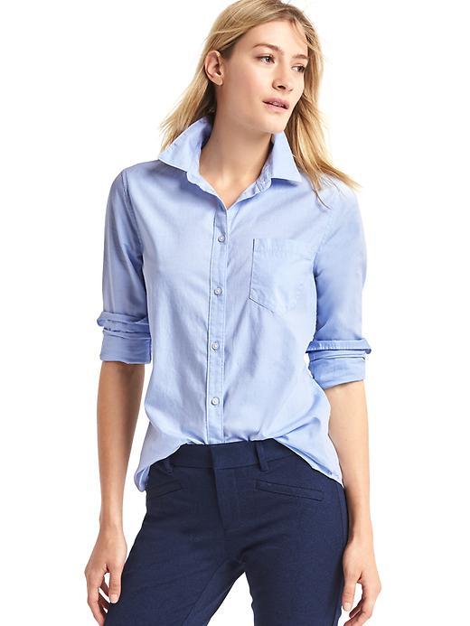 Gap Women Fitted Boyfriend Oxford Shirt - Light Blue 619