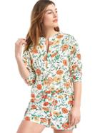 Gap Women Long Sleeve Sleep Shirt - Poppy Print