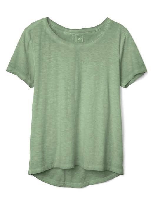 Gap Women Pleat Back Boatneck Tee - Cool Olive