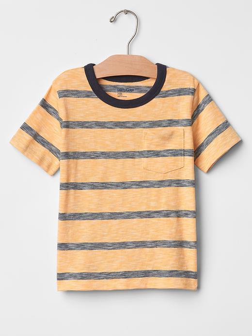 Gap Heather Stripe Pocket Tee - Yellow