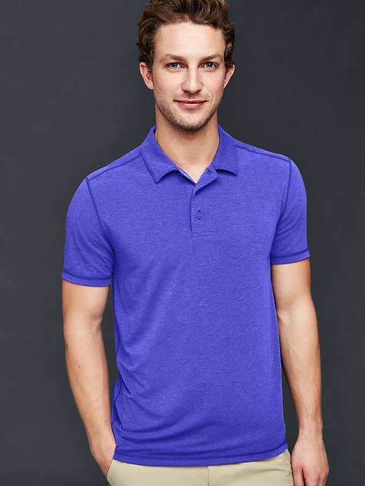 Gap Men Gapfit Breathe Polo - Becca Blue