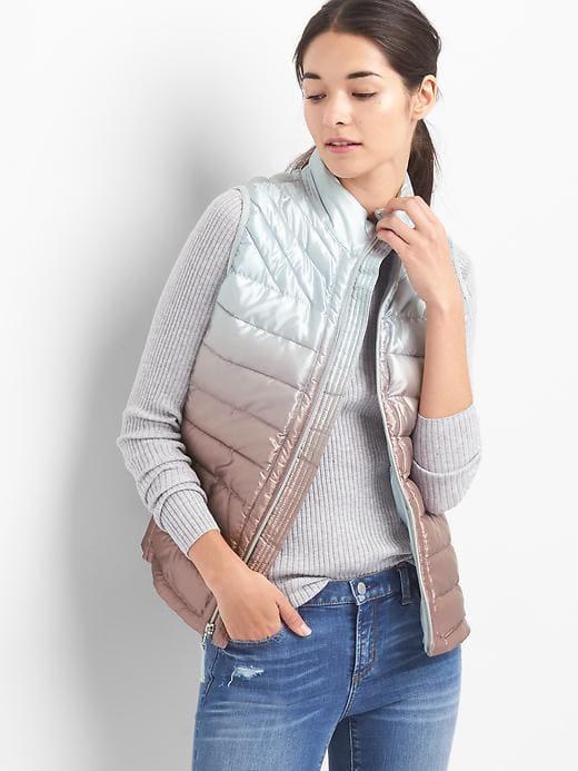 Gap Women Coldcontrol Lite Ombre Puffer Vest - Rose Gold