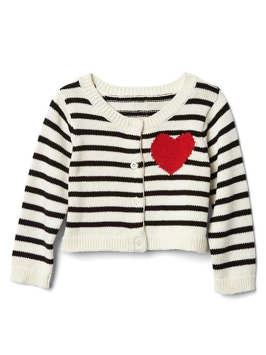 Gap Love Stripe Button Cardigan - Ivory Frost