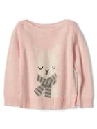 Gap Embellished Llama Scarf Sweater - Heather Pink