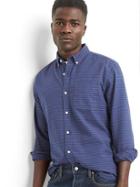 Gap Men Oxford Slim Fit Shirt - Stripe Navy