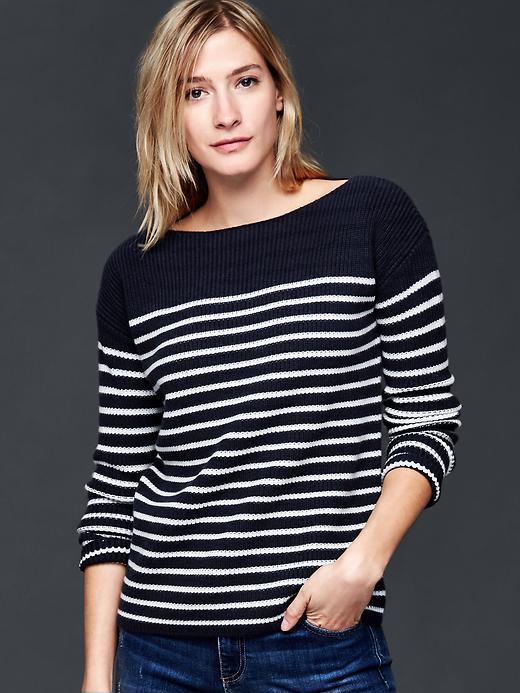 Gap Nautical Stripe Rib Sweater - White Stripe