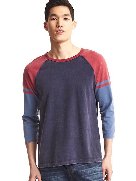 Gap Men Colorblock Baseball Tee - Lasalle Red