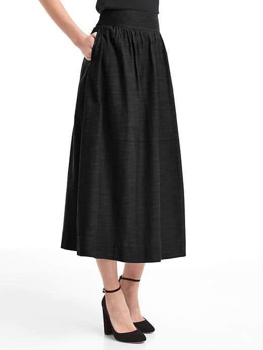 Gap Women A Line Midi Skirt - True Black