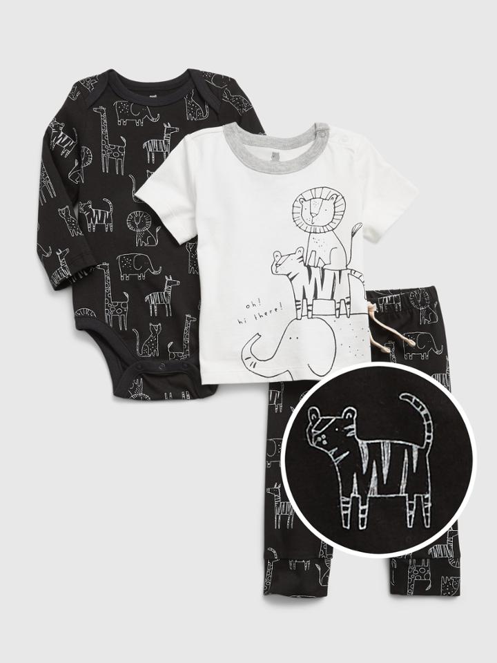 Baby 100% Organic Cotton Mix And Match 3-piece Outfit Set