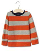 Gap Stripe Ribbed Crew Pullover - Blaze