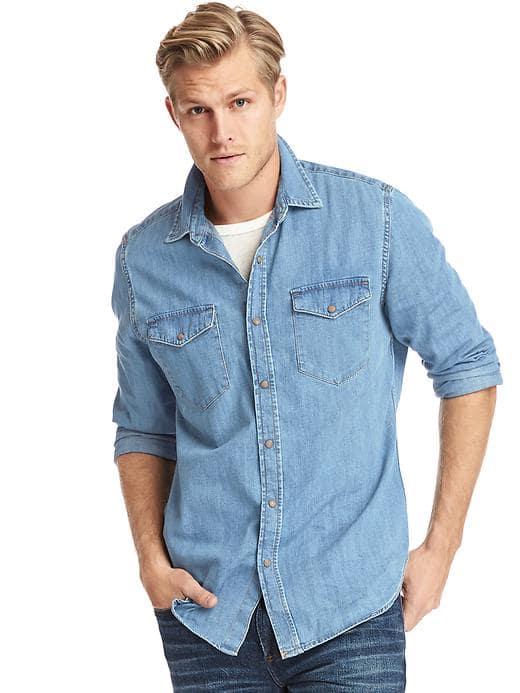 Gap 1969 Denim Western Slim Fit Shirt - Authentic Medium