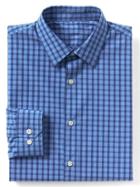 Gap Supima Cotton Gingham Standard Fit Shirt - Moore Blue