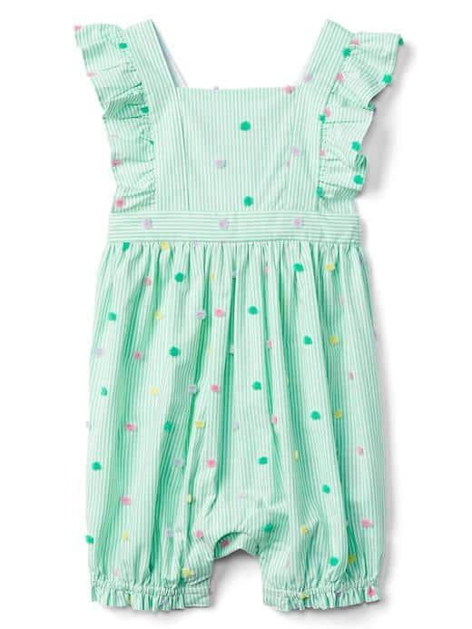 Gap Print Ruffle Shorty One Piece - Light Aqua